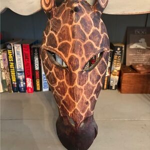 Giraffe Pattern Wooden Mask